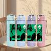 1PC Green Alien Square Minimalist Graphic Print 750ml Portable Sports Water Bottle Leakproof Gym Outdoor Travel Drink Cup