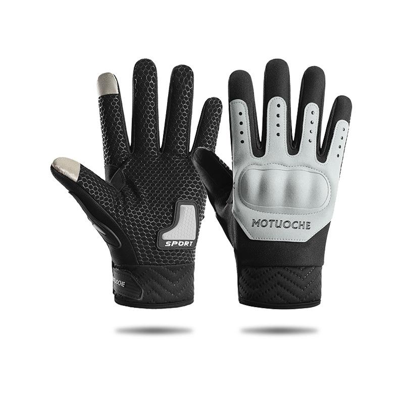New Motorcycle Riding Gloves for Men, Outdoor Sports Motorcycle Anti-Slip Touchscreen Cycling Gloves, Outdoor Sports Fitness Training Gloves