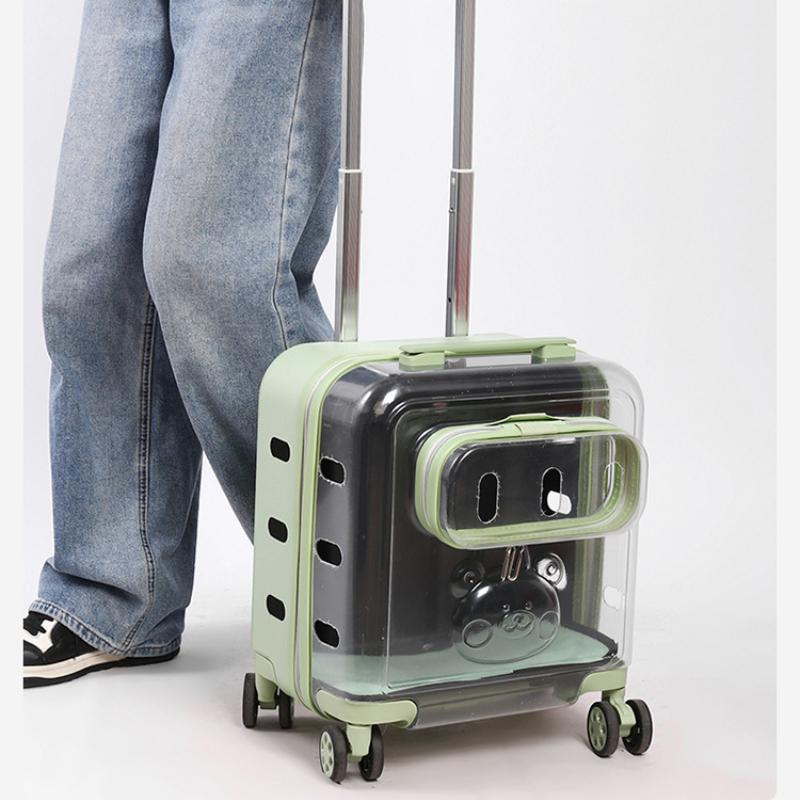 Portable Cat Bag 2 Layers Design for Outdoor Pet Trolley Case Transparent Panoramic Transport Cage Multifunctional Cat Handbag