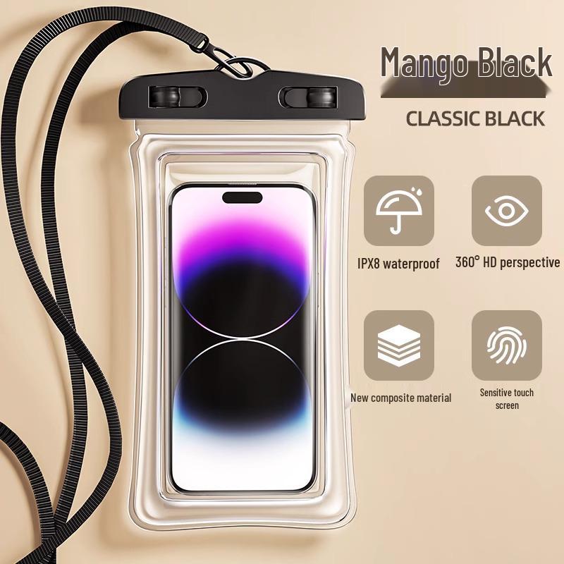 

Waterproof Phone Case for Outdoor Swimming, Diving, Rafting, and Rainproof Protection. Touchable 8-Level Waterproof Cover for Delivery Riders.
