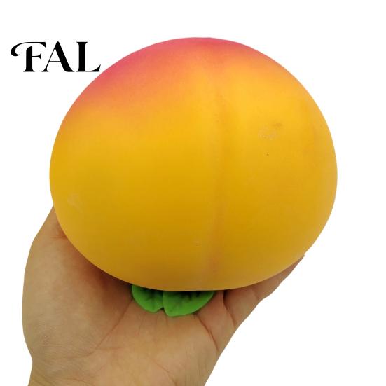 TPR Realistic Fruit Toys Giant Simulated Peach Squeeze Toy, Stress Relief Sensory Pinch Ball Fidget Toy for Home Office Relaxation