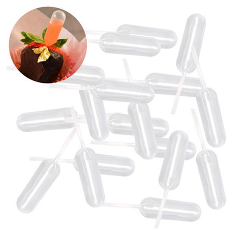 50Pcs Mini 4Ml Plastic Squeeze Transfer Pipettes Dropper Disposable Pipettes For Strawberry Cupcake Ice Cream