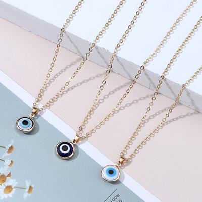1Pc Turkish Crystal Evil Eyes Pendant Necklace For Womens Jewelry Gold Necklaces