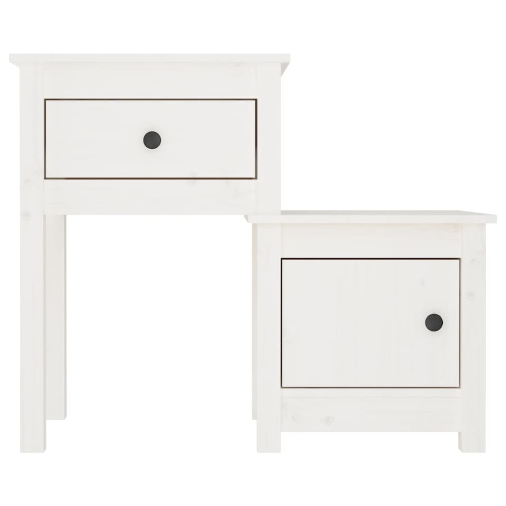 Vidaxl Szafka Nocna, Biała, 79,5X38X65,5 Cm, Lite Drewno Sosnowe