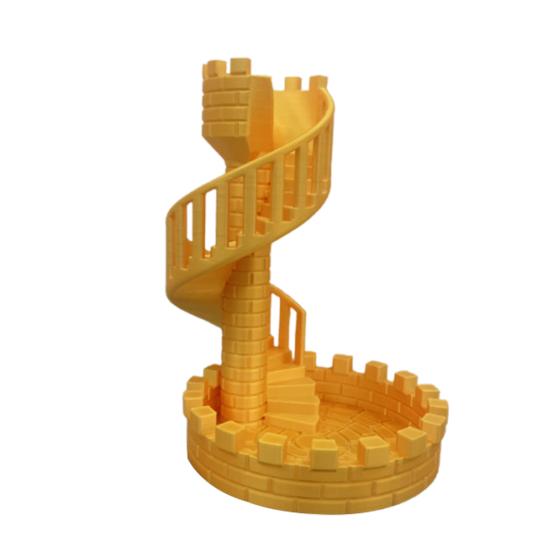 

Башня для игры в кости Castle с подносом, прочная винтажная вращающаяся башня, держатель для игральных костей, украшение для ролевых игр, реквизит для настольных игр, предметы первой необходимости для вечерних игр золотистый