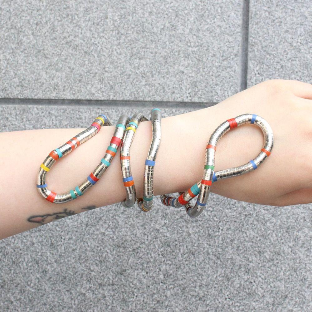 Silver Color Bendable Snake Necklace Gold Color Bracelet New Flexible Choker  Jewelry Accessories