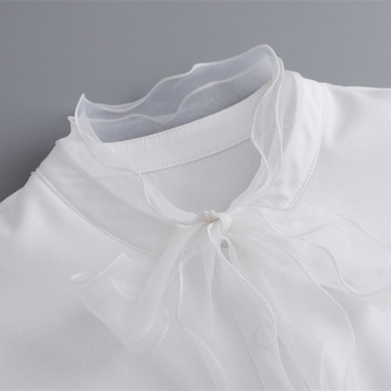 Fake Collar Women's Autumn and Winter Versatile Chiffon Decoration Stand False Collar For Sweater Bowknots Detachable Collar