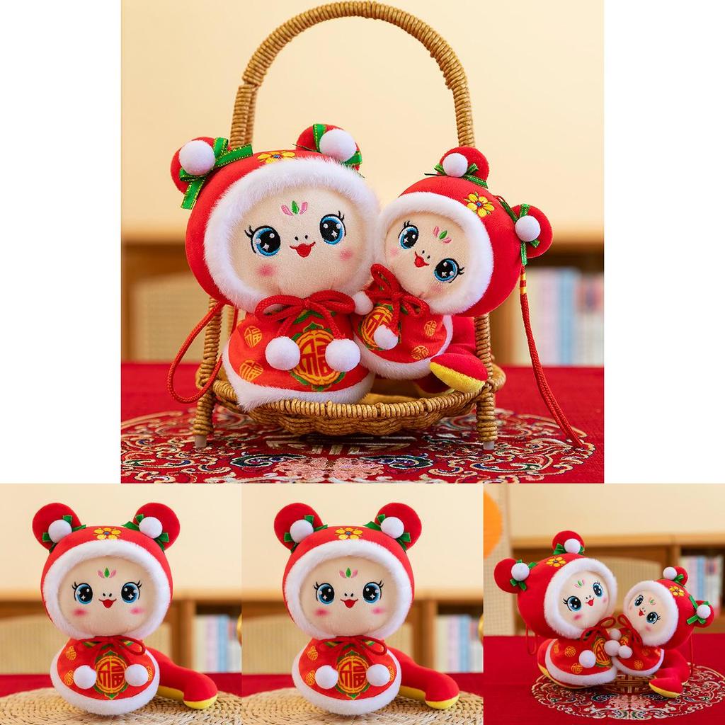 Soft Plush Charming Snake Animal Doll In Three Sizes For Lucky New Year Gifts Decorations And