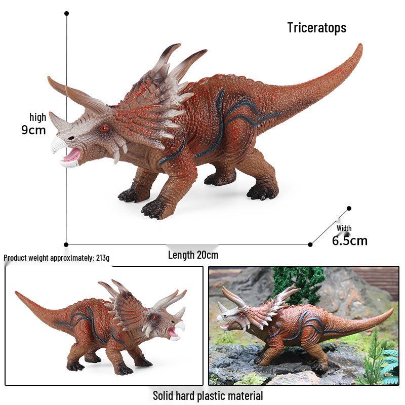 Herbivorous Triceratops Dinosaur Model Toy - Solid Three-Horned Dragon Simulation
