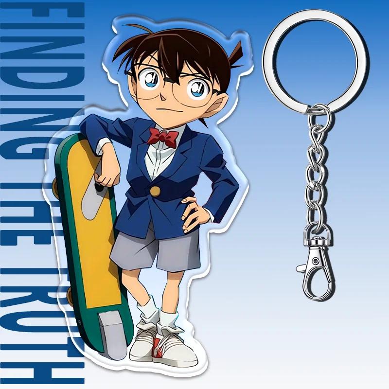 12cm Detective Conan Acrylic Transparent Pendant Car Key Pendant Student Backpack Decoration Fun Cute Cartoon Children's Gift