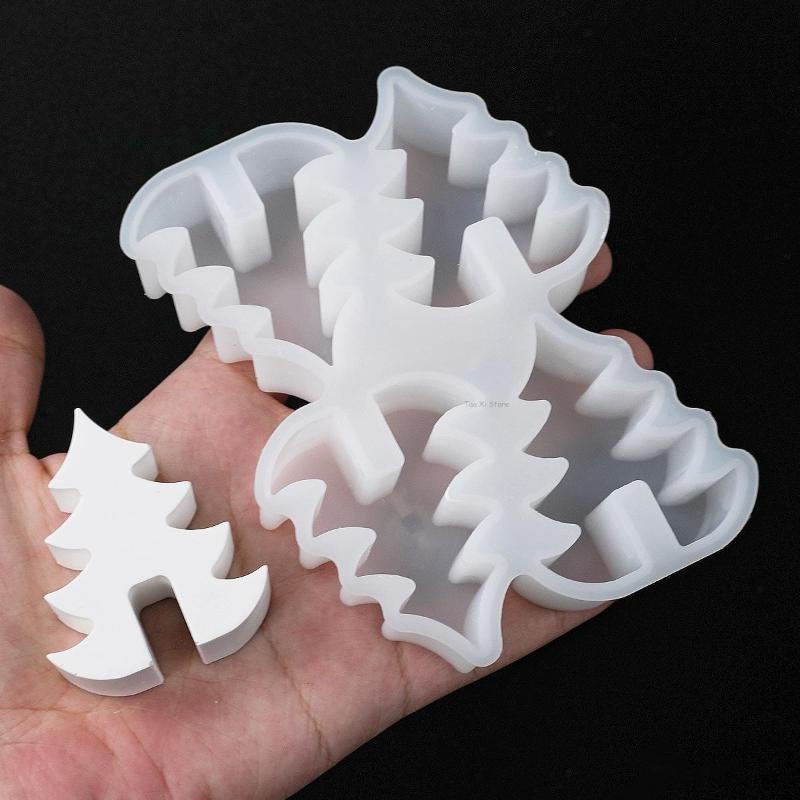 Christmas Tree Handmade Creative Candlestick Silicone Mold DIY Aromath Candle Molds Plaster Resin Candle Holder Making Tools