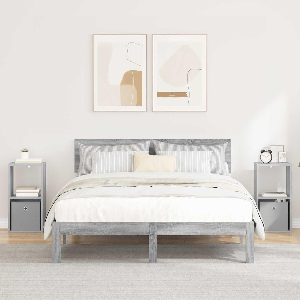 Nightstand Set of 2 Grey Sonoma 30.5 x 27 x 59.5 cm