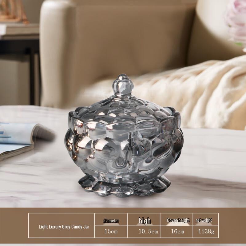 Flavinmci Crystal Glass Round Candy Jar