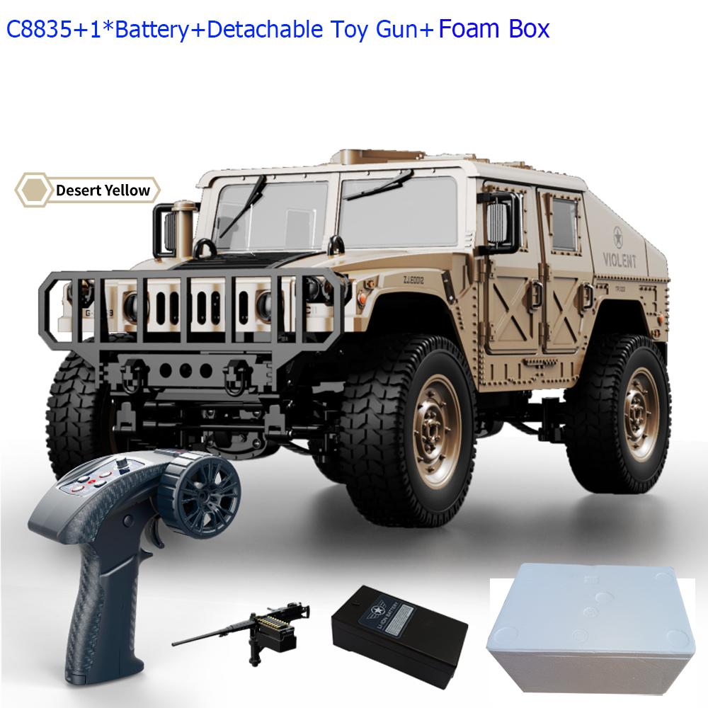 C8835 1:14 RC Car 2.4G Remote Control Car 4WD Off-road Climbing Simulation All-terrain RC Crawler Military Jeep JJRC RC Toys