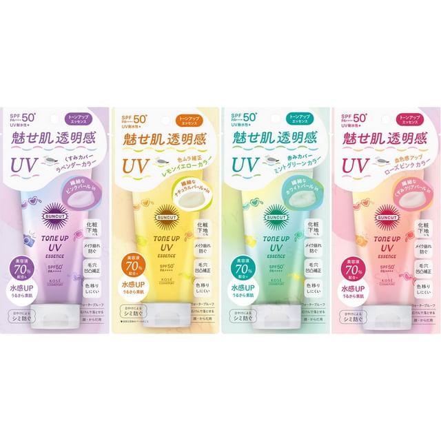 Kose - Suncut Tone Up UV Essence Sunblock SPF 50+ PA++++ Rose Pink - 80g