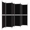 Vidaxl 6-Panel Room Divider, Black, 300X200 Cm, Fabric