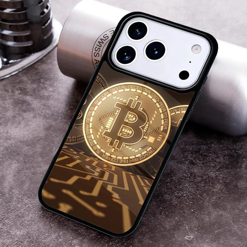 Bitcoin BTC Handyhülle für iPhone 17 16 15 14 13 12 11 Pro Max Plus 17Air Weiche Silikonhülle
