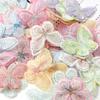 10Pcs Butterfly Appliques Exquisite Handicraft Double Layers DIY Embroidery Butterfly Patches Craft Flower Accessories