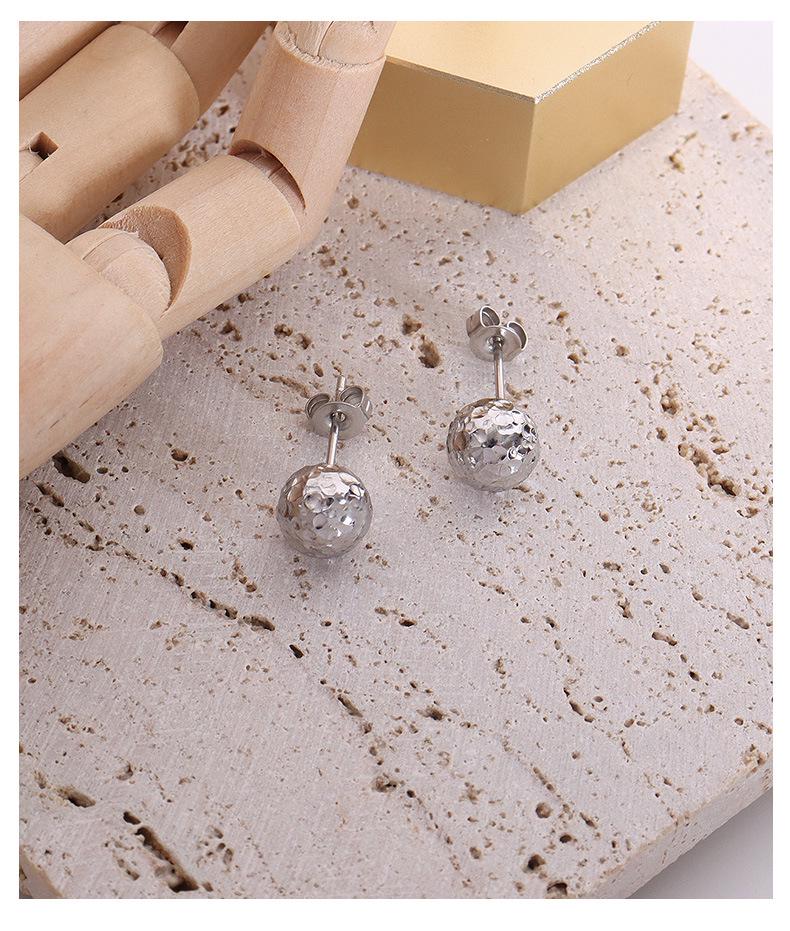 Marka French Small Gold Ball Stud Earrings: 18k Gold-Plated Titanium Steel Jewelry for Women