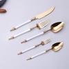 304 Stainless Steel Western Cutlery Set: Knife, Fork, Spoon, Coffee Spoon, Roman Column Design, European Style, 4-Piece