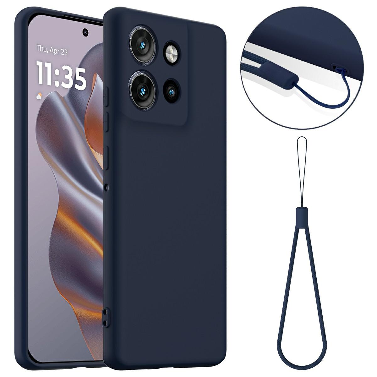 

Рідкий силіконовий чохол для Motorola Edge 50 Neo 5G/Moto S50 5G/Thinkphone 25 5G Сумісний з MagSafe Чохол для телефону зі шнурком Dark Blue