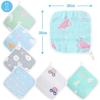 Set mit 7 Mullwindeln Baby Babygesicht Wendbar Hand Neugeborenes Babyparty Geschenk Taschentücher, Handtücher, Lätzchen, Kinderhandtücher, Handtücher, 100% Baumwolle, Sechslagig