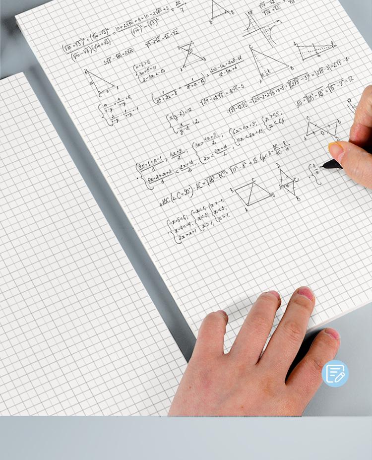 Double-Sided A4 Thickened Small-Square Grid Paper, Natural Color, Eye Protection, Non-Tear, Ideal for Postgraduate Exam Prep.