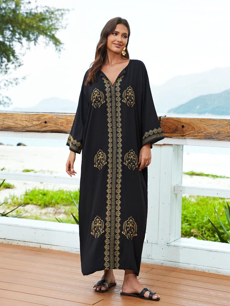 Kaftan Caftano Nero Elegante Elegante Abito Da Sera In Caftano Blu
