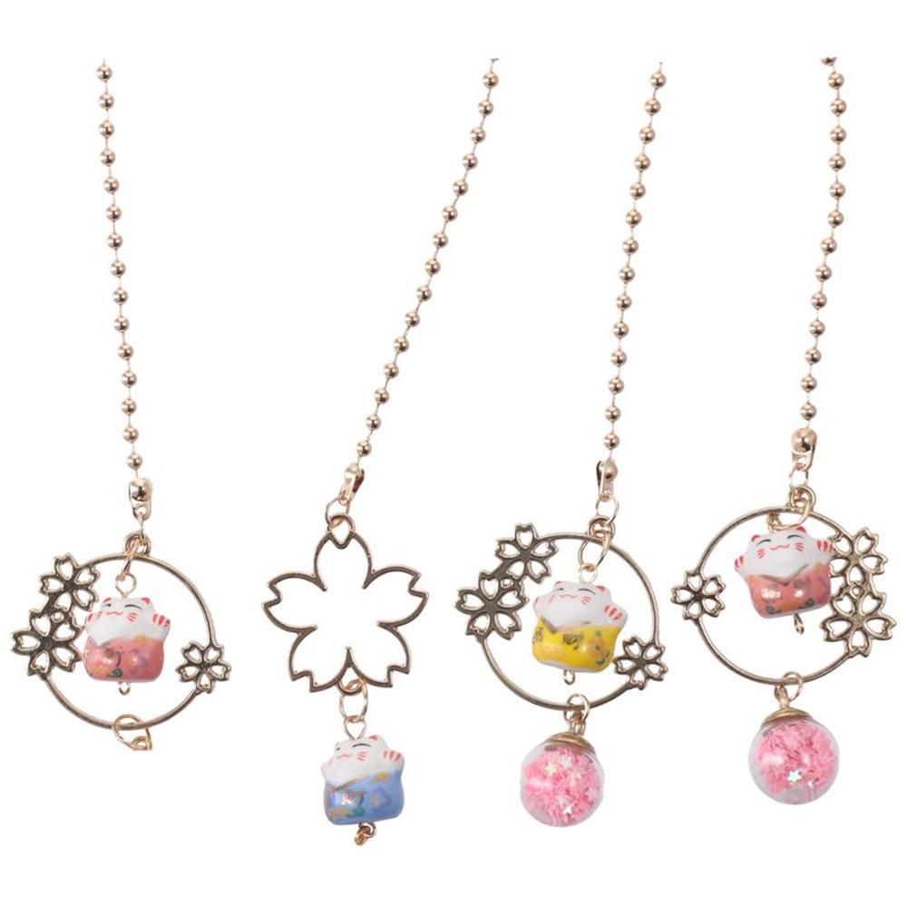 

2 шт. сплава и фарфоровый материал Maneki Neko автомобильный брелок для салона автомобиля украшение заднего вида отличные подарки