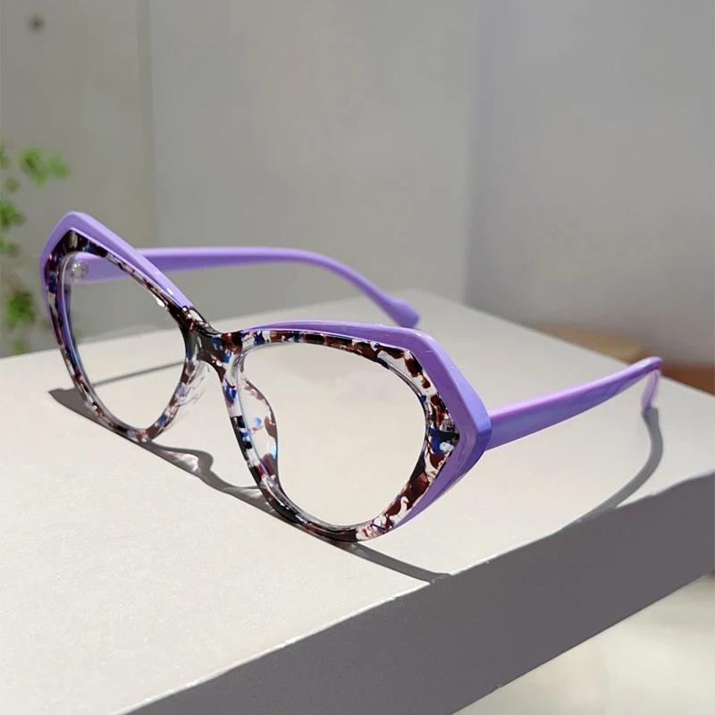 Fashion Cat Eye Glasses Women New Fashion Multi-color Rim Eyeglasses Trendy Chic Design Blue Light Blocking Eyewear