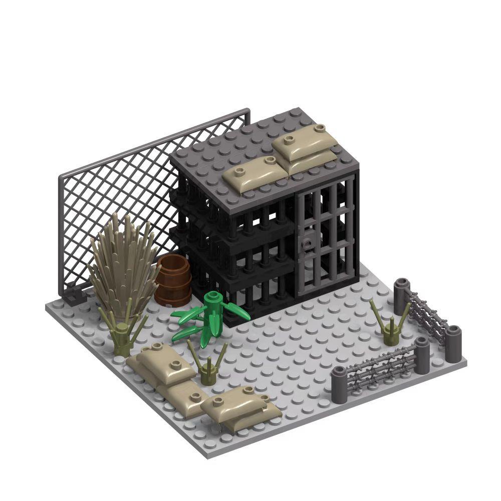 Bricks Toys Model Military Army War DIY Military WW2 Soldiers World 2 Base Observation Tower Assemble Building Blocks Children's