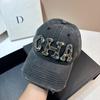 Heavy Industry Hand-sewn CHA Small Fragrant Wind Cap Spring and Summer Four Seasons Rhinestone Alphabet Casual Hat Fashionable Personalized Casual Hat