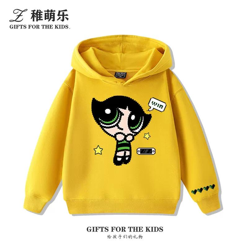 Cute Cartoon Girl Print Kids' Hooded Sweatshirt – Soft, Loose-Fit Pullover for Autumn & Winter – Warm, Casual Top for Boys and Girls