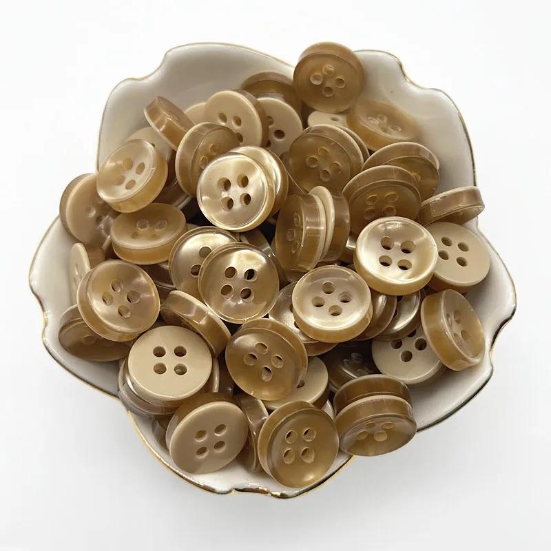 50Pcs 12Mm Color Resin Cat Eye Button Pearllight Bowl Shape Four Eye Button Wedding Decoration Sewing Accessories