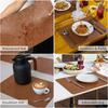 Cowhide Pattern Faux Leather Placemats ,Heat Resistant Non-Slip Waterproof Wipeable Washable Kitchen Dining ,PU Table Place Mats
