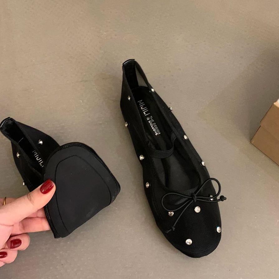 Fashion Bailamos New Brand Women Flat Shoes Fashion Mesh Ladies Elegant Mary Jane Shoes Soft Sole Outdoor Dress Ballerinas