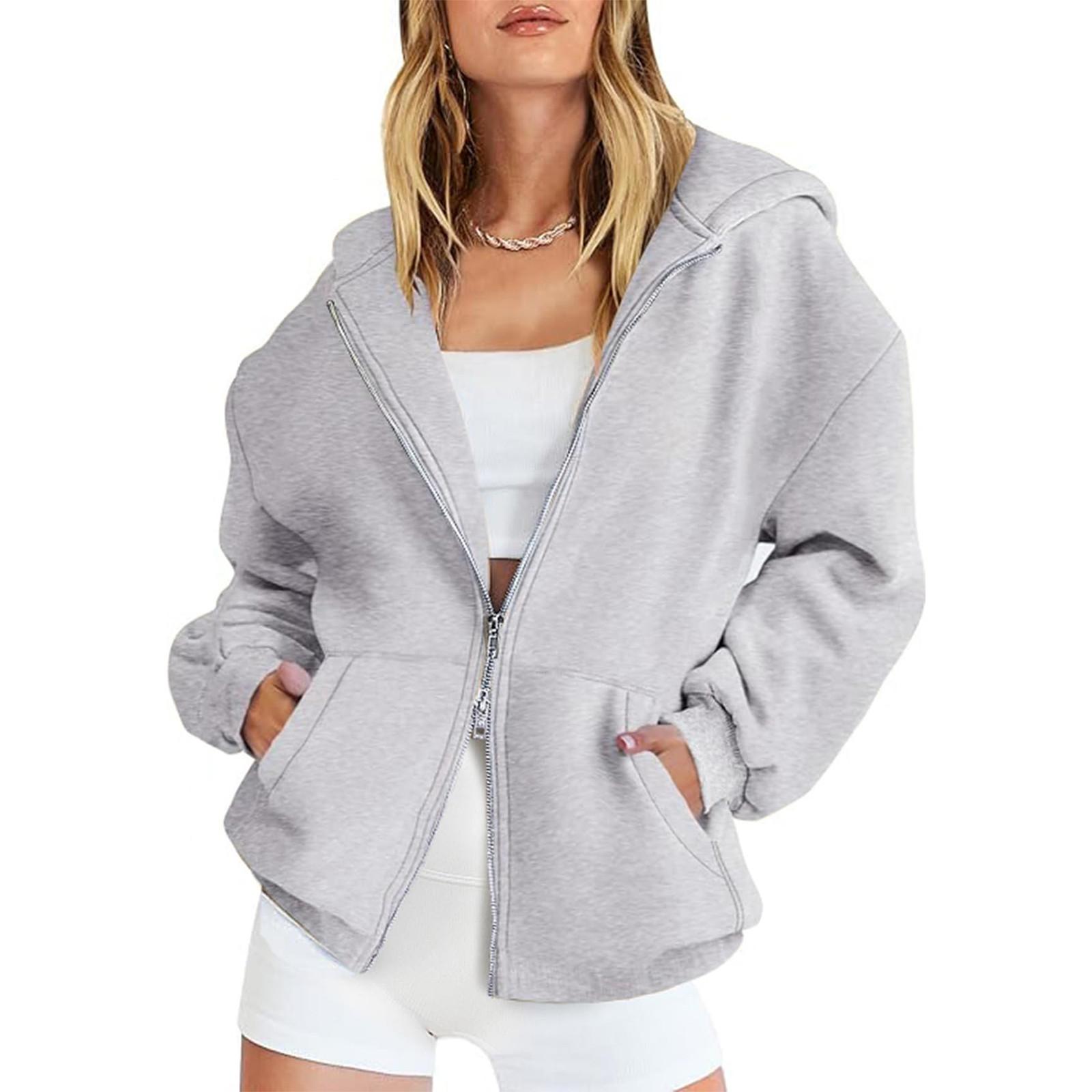 Женские толстовки с капюшоном на молнии с длинным рукавом — фото 9