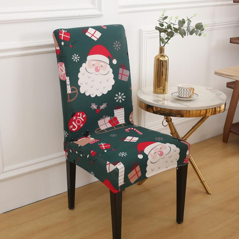 Christmas Elastic Chair Cover One-Piece Office Chair Cover Simple Dining Chair Cover Chair Cover Hotel Seat Cover