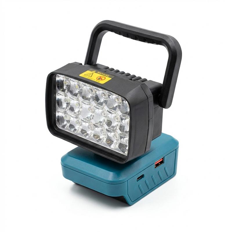 1Pcs Spotlights Camping Lamp 18V Lithium Battery Case Bl1830 Led Working Lights Flashlight Torch For Bl1860 Li-Ion Cell Pack