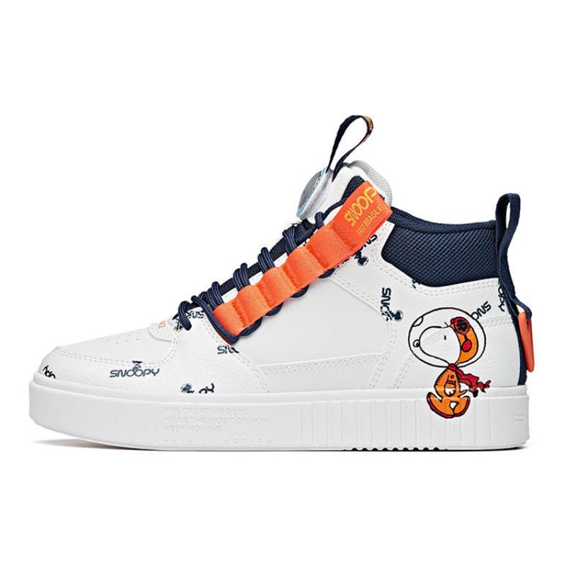 Anta High top Skateboard Shoes Women s White Blue Orange Sneakers 922128017-1 37.5