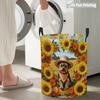 Collapsible Laundry Basket Large Round Waterproof Fabric Hamper Dirty Clothes Storage Bin Toy Organizer with Handles