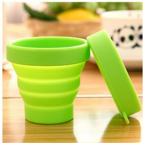 Carefully Selected 130ml Collapsible Silicone Travel Cup with Lid