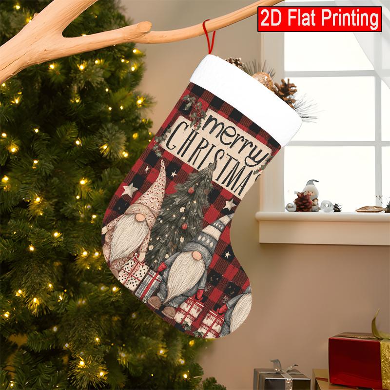 Christmas Decoration Fireplace Hanging Stocking 1pc Elegant Suitable for Fireplace & Tree Decorations - Two El