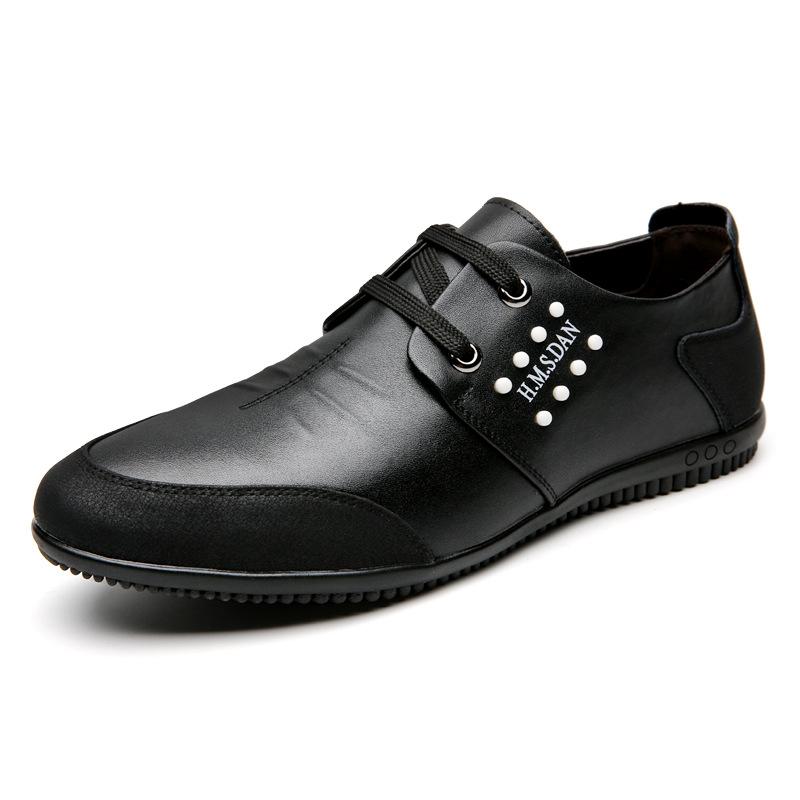 2025 Spring and Autumn New Men's Daily Casual Leather Shoes Men's Youth Versatile White Single Shoes Soft Leather Soft-soled Shoes 3367