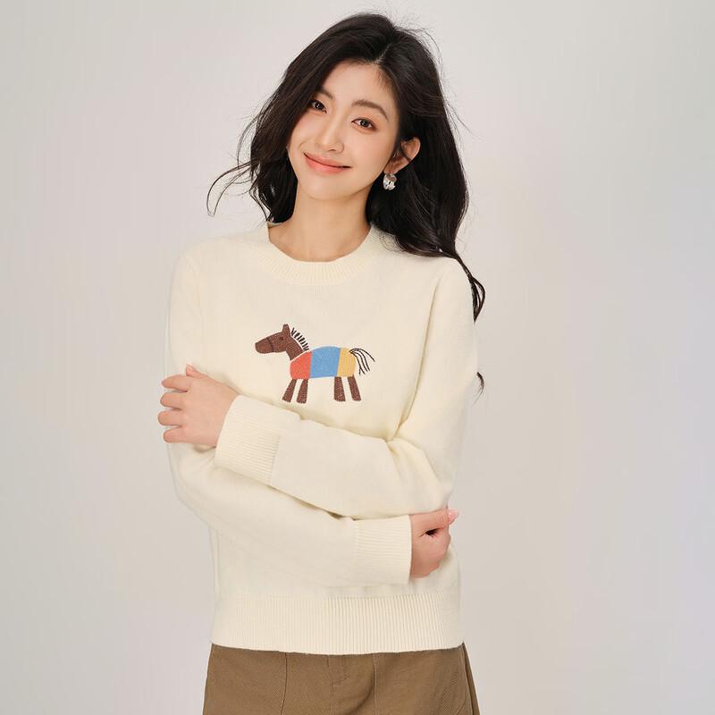 Inman Women s Arctic Fleece Pony Embroidered Pullover Sweater M
