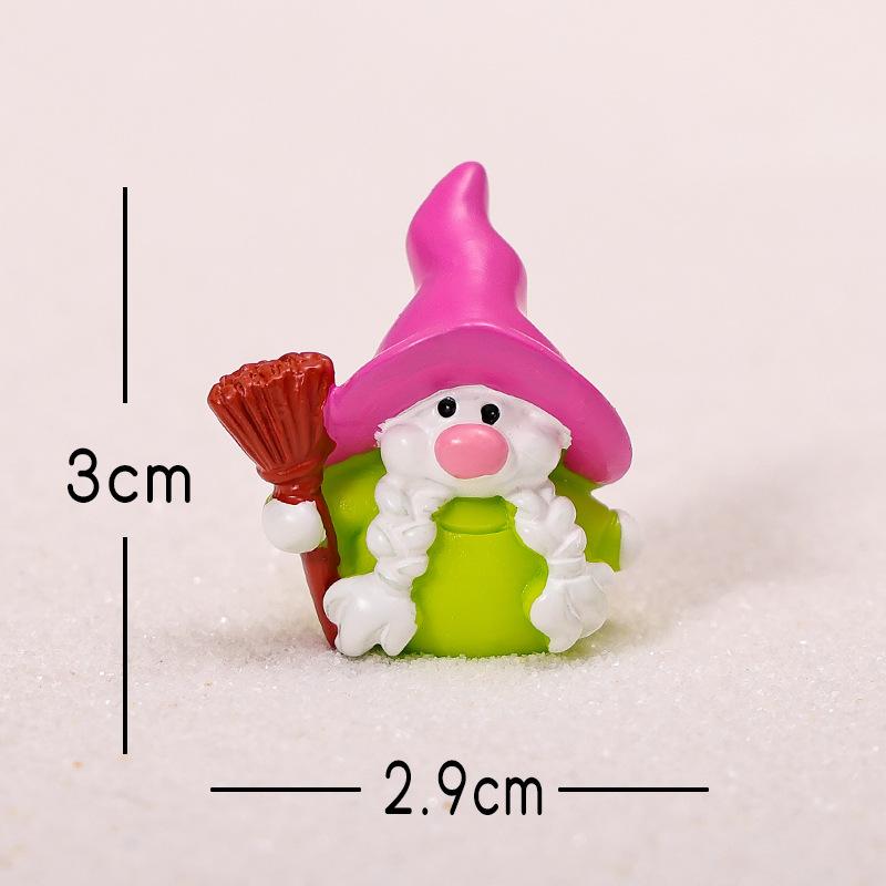 Weihnachten Niedliche Hexe, Zwerg, Weihnachtsmann, Kunstharzhandwerk Dekorative Artikel, Kleine Ornamente und Accessoires