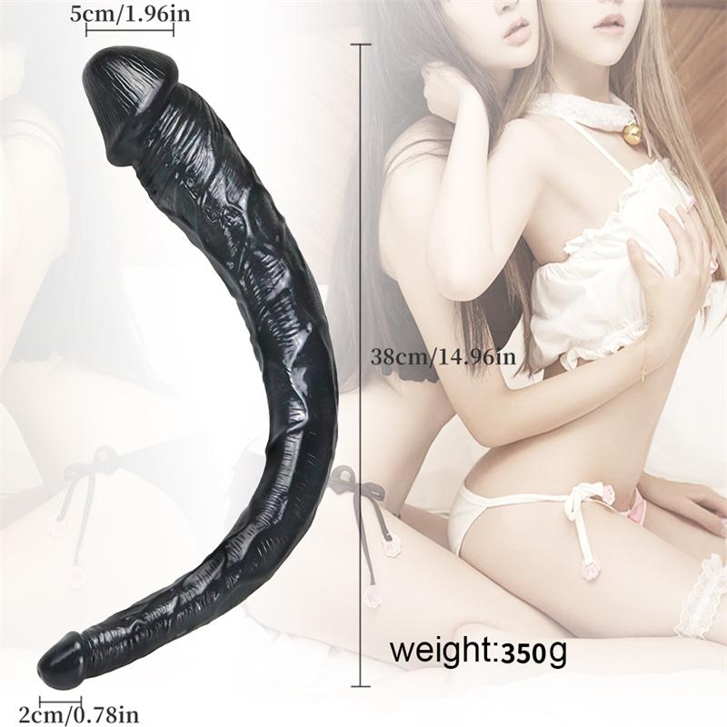 Small Tadpoles Unisex Double-headed Penis Super Long Size Head Dildo Female Pulling Supplies