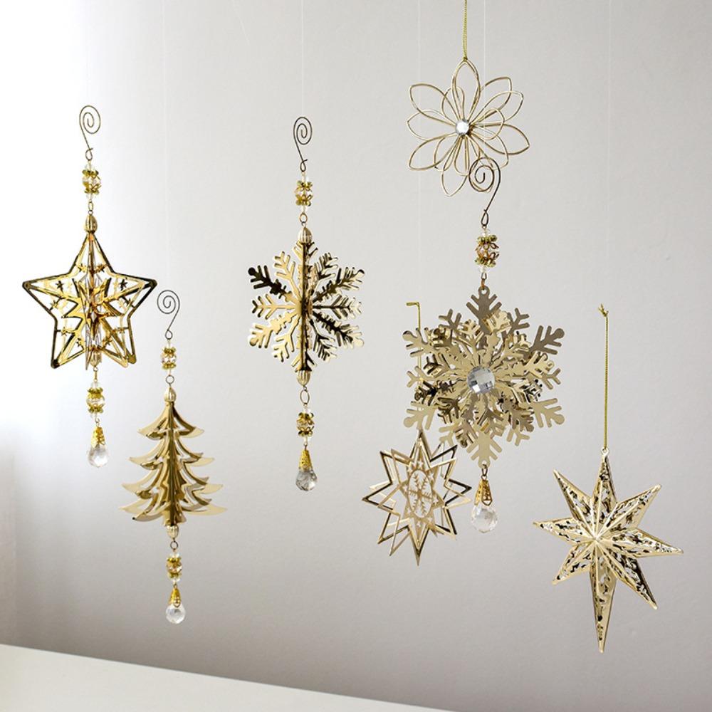 Glitter Christmas Tree Hanging Ornaments Three-dimensional Xmas Tree Hanging Decoration  Navidad