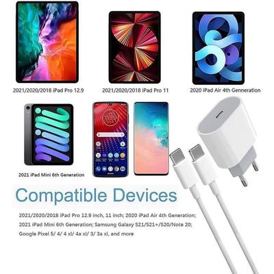 25W USB-C Charger - E.F.CONNECTION - Compatible Redmi Note 10/11/12/13/14 - 1M Cable - White