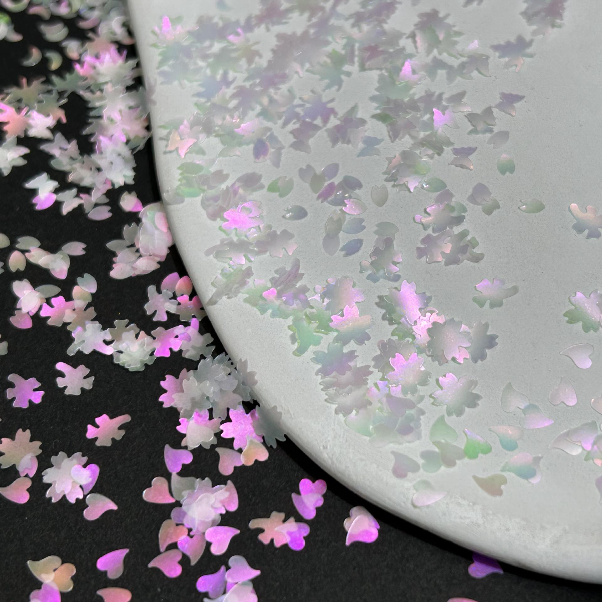 

Iridescent Cherry Blossom Gradient Glitter Nail Art Decorations 50g